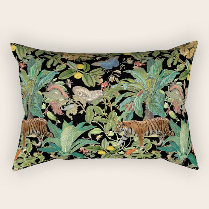 TIGER IN THE DARK JUNGLE Rectangular Pillow Gallery Image 1