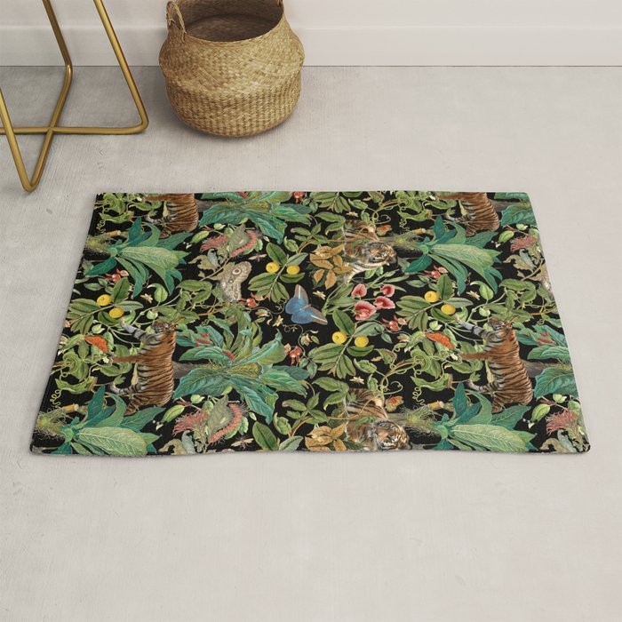 TIGER IN THE DARK JUNGLE Rug Gallery Image 1
