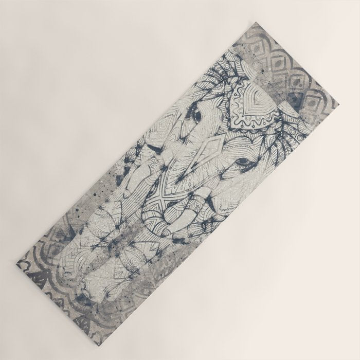 Indian Elephant Mandala Yoga Mat Gallery Image 1