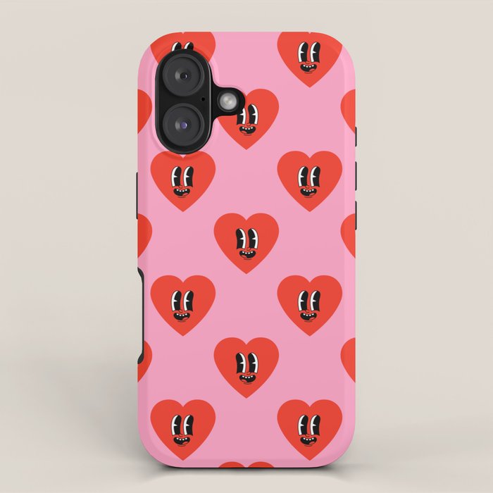 Funny Retro Love Heart Cartoon Pattern Iphone Case Gallery Image 1