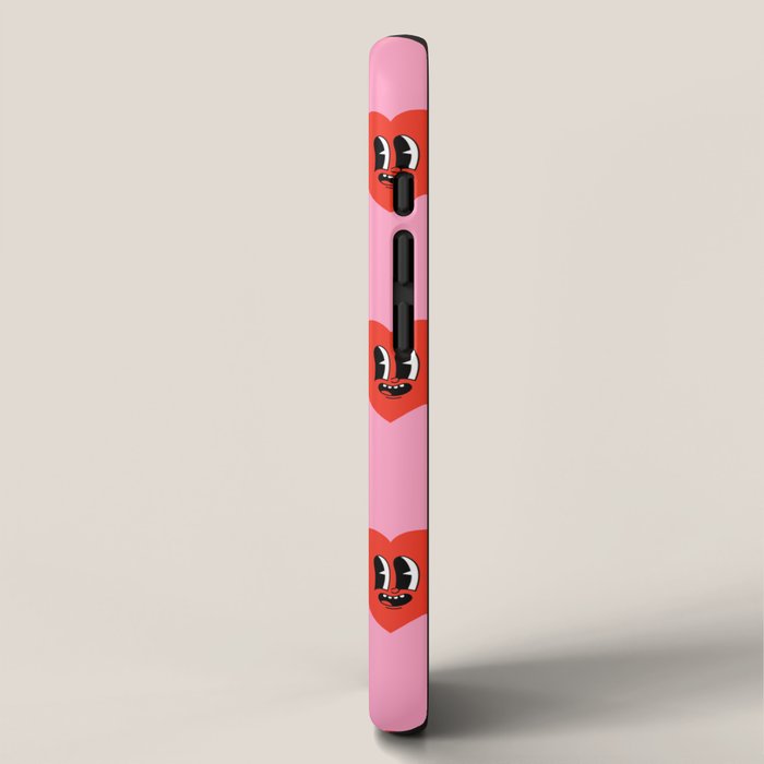 Funny retro love heart cartoon pattern iPhone Case Gallery Image 2