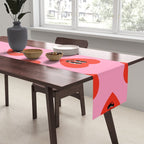 Funny retro love heart cartoon pattern Table Runner Gallery Image 2
