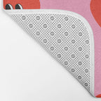 Funny retro love heart cartoon pattern Bath Mat Gallery Image 2