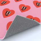Funny retro love heart cartoon pattern Rug Gallery Image 4