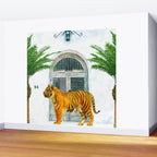 94 Tropical, Greece Architecture Buildings Tiger Wild Cat Watercolor Palm Travel Bohemian Painting Wall Mural Gallery Image 2
