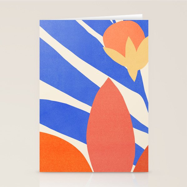 Blue and Red Tropical Abstract Stationery Card Gallery Image 2