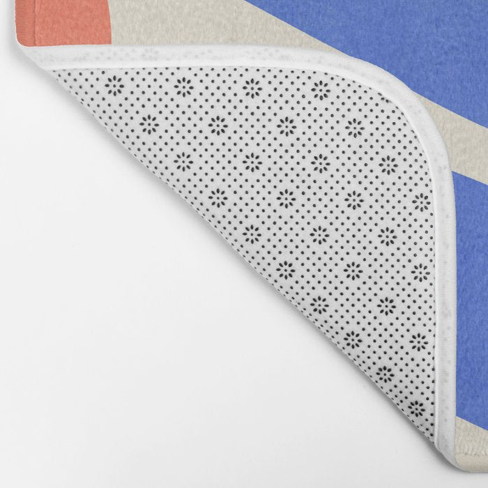 Blue and Red Tropical Abstract Bath Mat Gallery Image 2