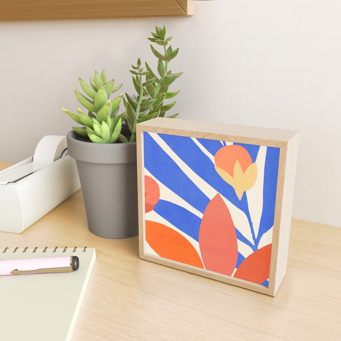 Blue and Red Tropical Abstract Mini Art Print Gallery Image 2