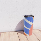 Blue and Red Tropical Abstract Travel Mug Gallery Image 4