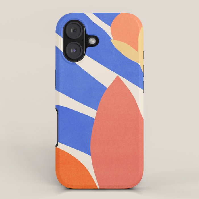 Blue and Red Tropical Abstract iPhone Case Gallery Image 1