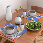 Blue and Red Tropical Abstract Placemat Gallery Image 2