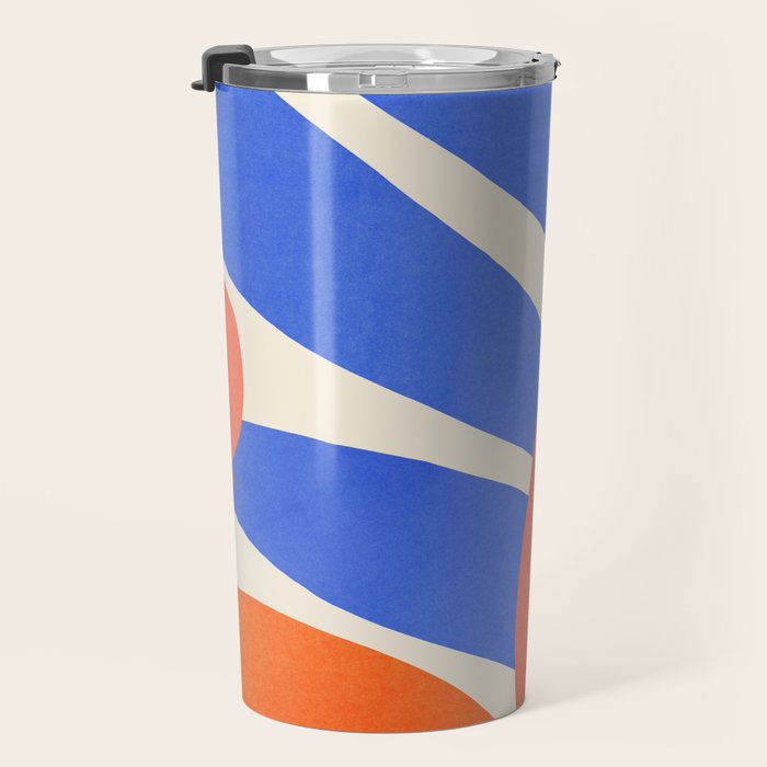 Blue and Red Tropical Abstract Travel Mug Gallery Image 3