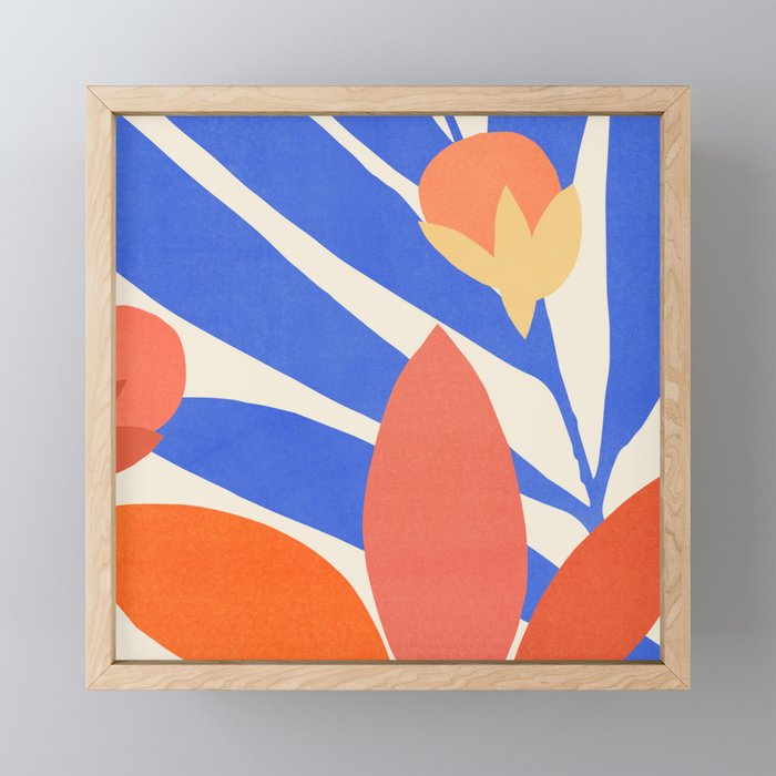 Blue and Red Tropical Abstract Mini Art Print Gallery Image 1