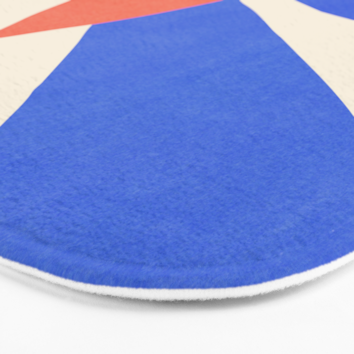 Blue and Red Tropical Abstract Bath Mat Gallery Image 3