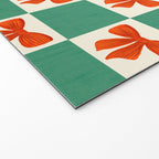 Charming Red Bow Checkerboard Pattern - Festive Holiday Background Welcome Mat Gallery Image 2