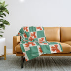 Charming Red Bow Checkerboard Pattern - Festive Holiday Background Throw Blanket Gallery Image 1