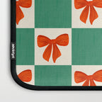 Charming Red Bow Checkerboard Pattern - Festive Holiday Background Laptop Sleeve Gallery Image 3