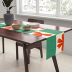 Charming Red Bow Checkerboard Pattern - Festive Holiday Background Table Runner Gallery Image 2