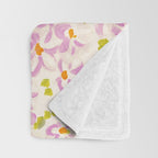 Pink brush stroke flowers Throw Blanket Gallery Image 3