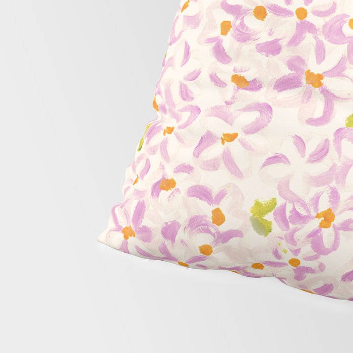 Pink brush stroke flowers Pillow Sham Gallery Image 4