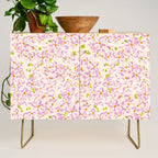 Pink brush stroke flowers Credenza Gallery Image 1