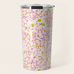 Pink brush stroke flowers Travel Mug Gallery Image 1