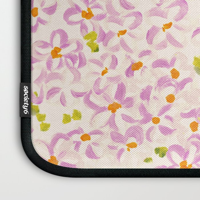 Pink brush stroke flowers Laptop Sleeve Gallery Image 3