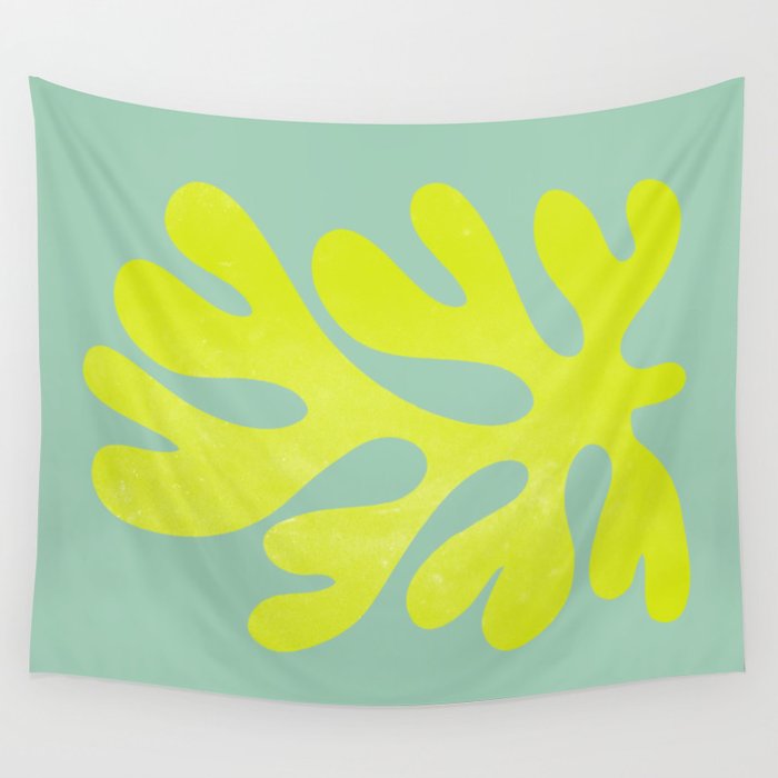 Lime & Sea Green: Matisse Paper Cutouts 06 Wall Tapestry Gallery Image 4