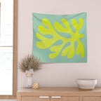 Lime & Sea Green: Matisse Paper Cutouts 06 Wall Tapestry Gallery Image 2