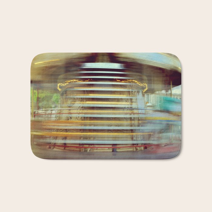 Spinning Carousel in Paris - Abstract Travel Photography Bath Mat Gallery Image 1