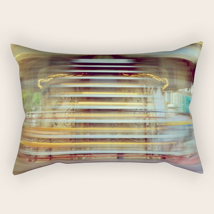 Spinning Carousel in Paris - Abstract Travel Photography Rectangular Pillow Gallery Image 2