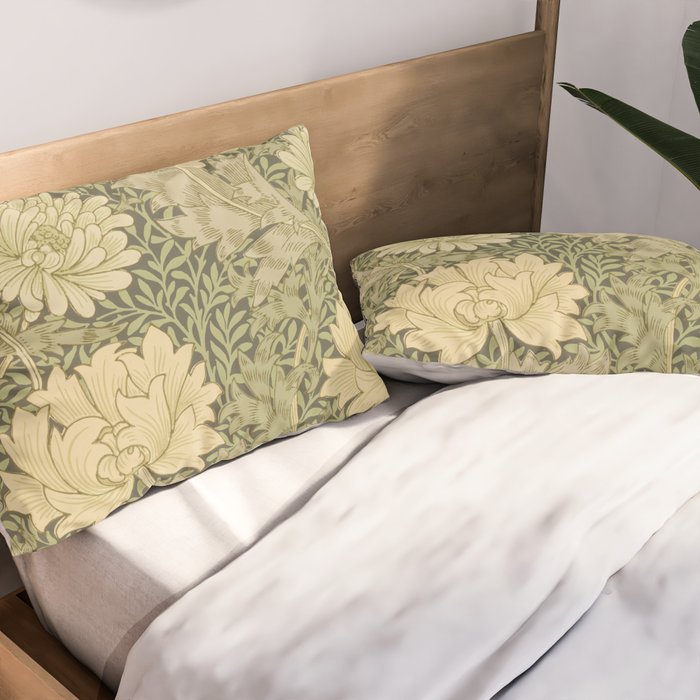 Chrysanthemum by William Morris 1877 Antique Vintage Victorian Jugendstil Art Nouveau Retro Pattern Pillow Sham Gallery Image 2