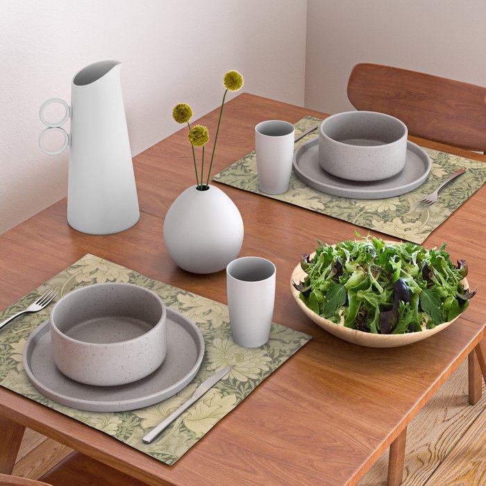 Chrysanthemum by William Morris 1877 Antique Vintage Victorian Jugendstil Art Nouveau Retro Pattern Placemat Gallery Image 2