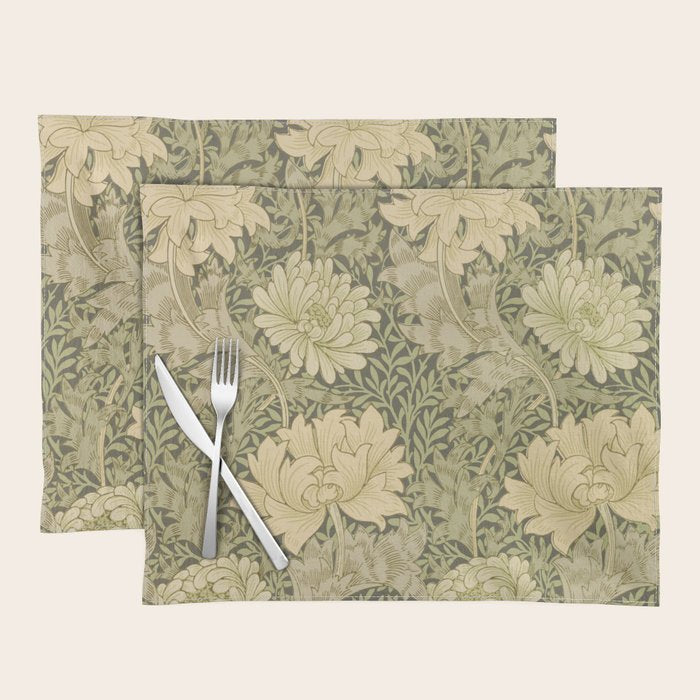 Chrysanthemum by William Morris 1877 Antique Vintage Victorian Jugendstil Art Nouveau Retro Pattern Placemat Gallery Image 1
