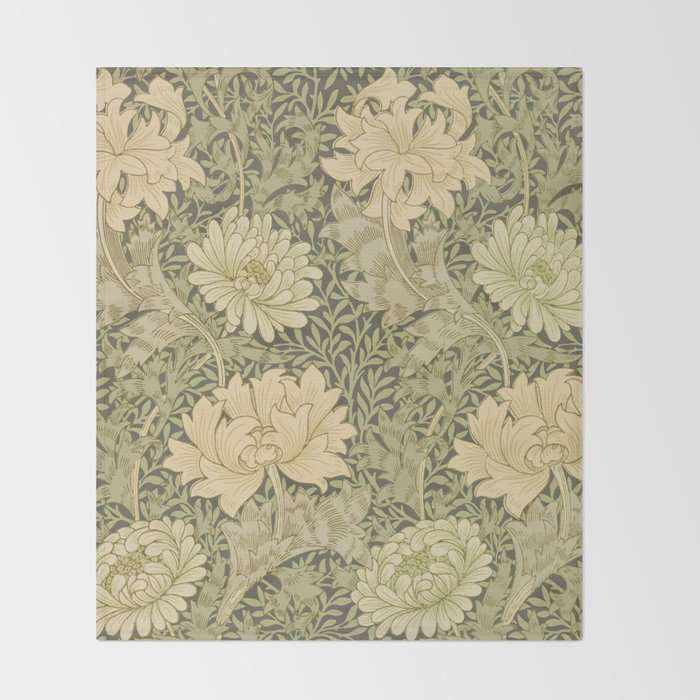 Chrysanthemum by William Morris 1877 Antique Vintage Victorian Jugendstil Art Nouveau Retro Pattern Throw Blanket Gallery Image 2