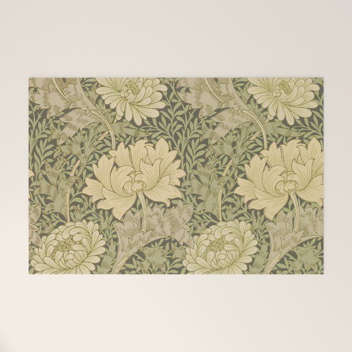 Chrysanthemum by William Morris 1877 Antique Vintage Victorian Jugendstil Art Nouveau Retro Pattern Welcome Mat Gallery Image 1