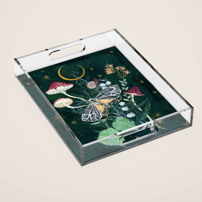 Mushroom night moth Acrylic Tray Gallery Image 1