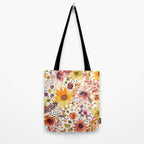 Watercolor Autumn Floral Sunflowers Warm Orange Tote Bag Gallery Image 2