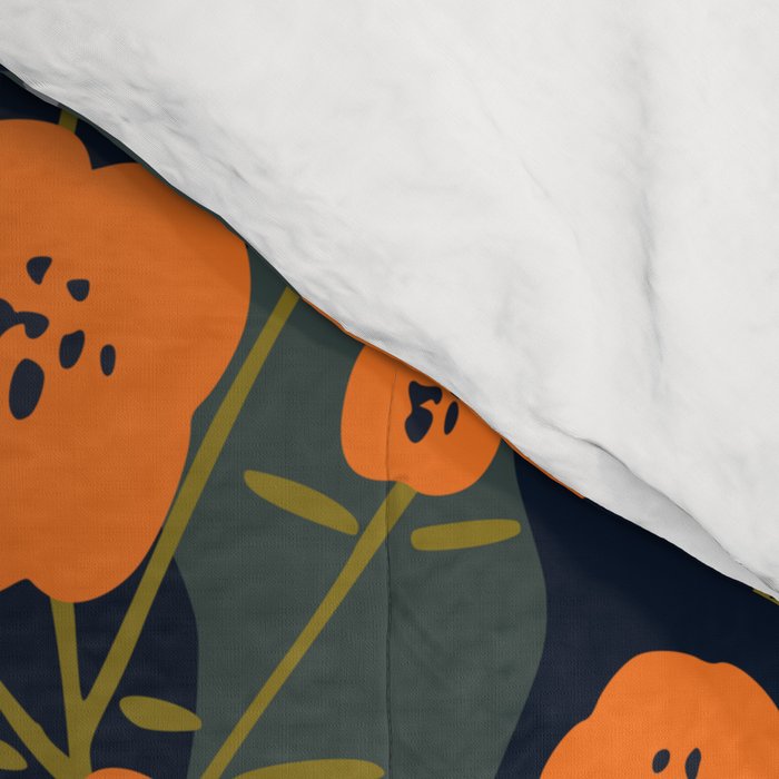 Matisse Flower Vase modern Illustration dark Comforter Gallery Image 4