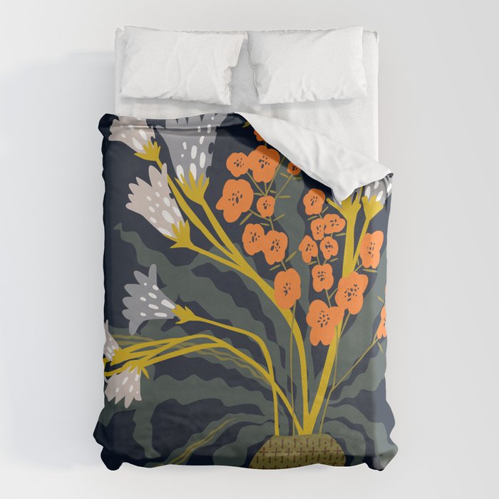 Matisse Flower Vase modern Illustration dark Duvet Cover Gallery Image 6