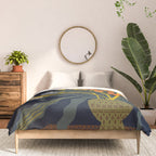 Matisse Flower Vase modern Illustration dark Comforter Gallery Image 3
