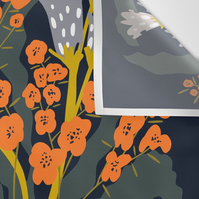 Matisse Flower Vase modern Illustration dark Wall Tapestry Gallery Image 3