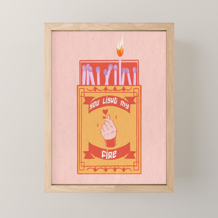 Light my fire - Valentineâs Day print Mini Art Print Gallery Image 1