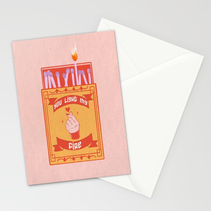 Light my fire - Valentineâs Day print Stationery Card Gallery Image 2