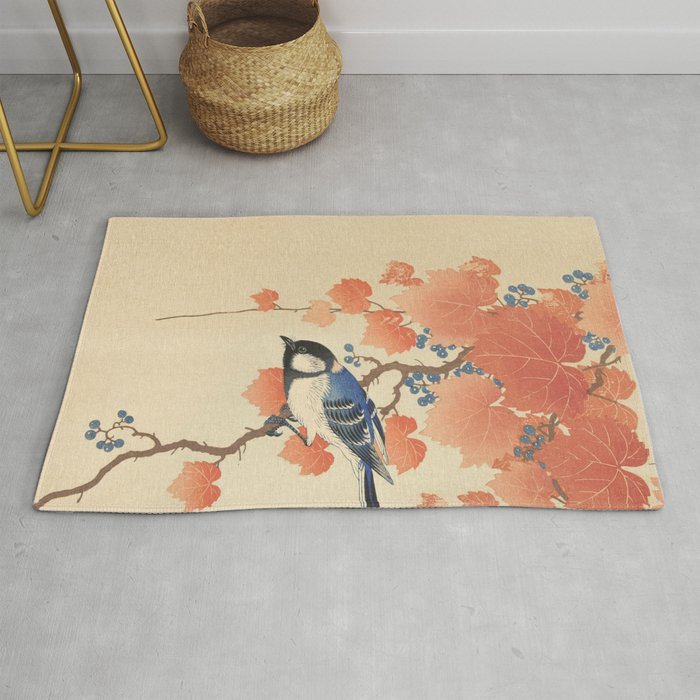 Ohara Koson - Japanese Bird Blockprint Rug Gallery Image 1