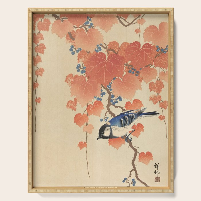 Ohara Koson - Japanese Bird Blockprint Serving Tray Gallery Image 1