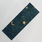 Golden Sun Moon and Stars Radiating the Universes Light Within You Yoga Mat Gallery Image 1