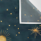 Golden Sun Moon and Stars Radiating the Universes Light Within You Wall Tapestry Gallery Image 3