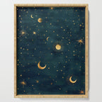 Golden Sun Moon and Stars Radiating the Universes Light Within You Serving Tray Gallery Image 1