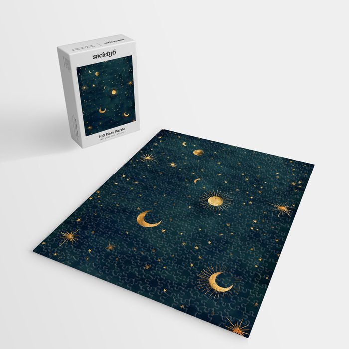 Golden Sun Moon and Stars Radiating the Universes Light Within You Jigsaw Puzzle Gallery Image 2